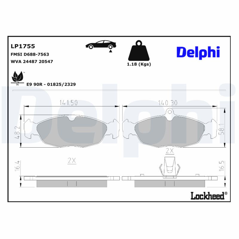 Remblokset Delphi Diesel LP1755
