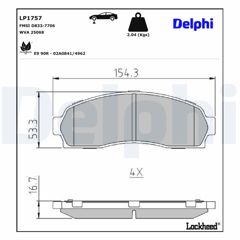 Remblokset Delphi Diesel LP1757