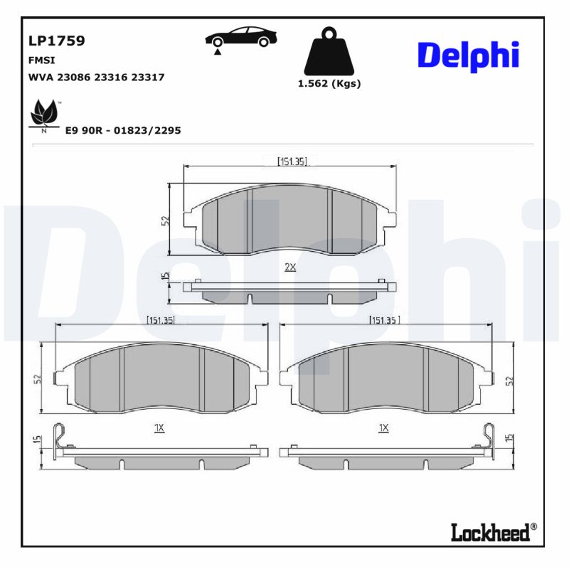 Remblokset Delphi Diesel LP1759