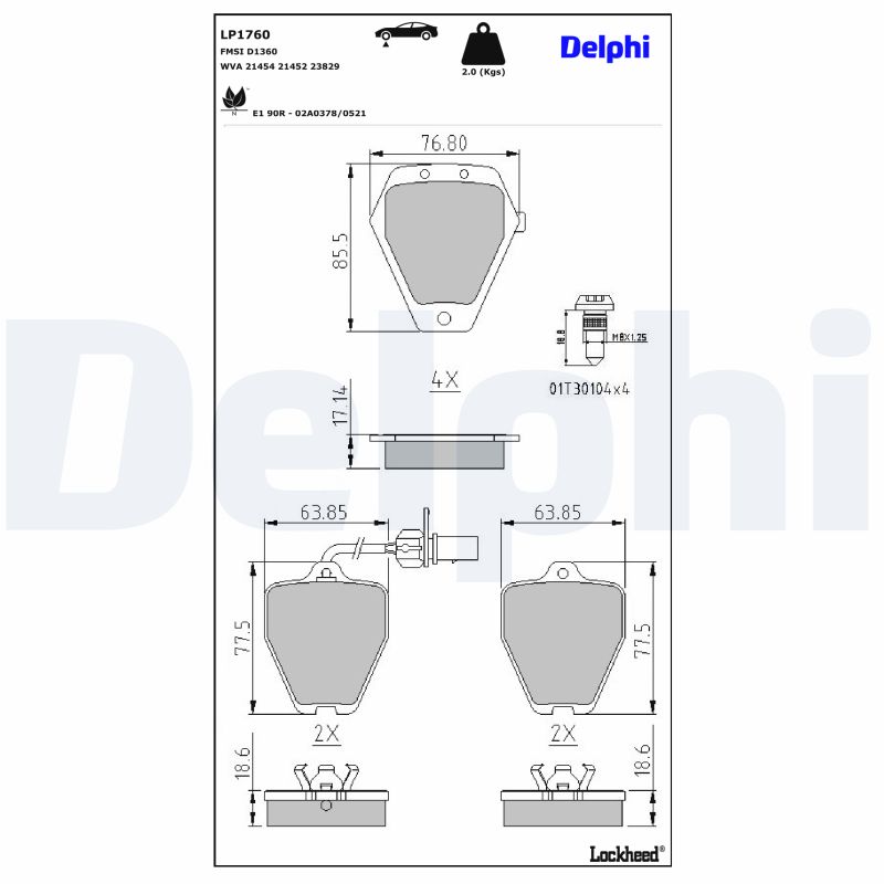Remblokset Delphi Diesel LP1760