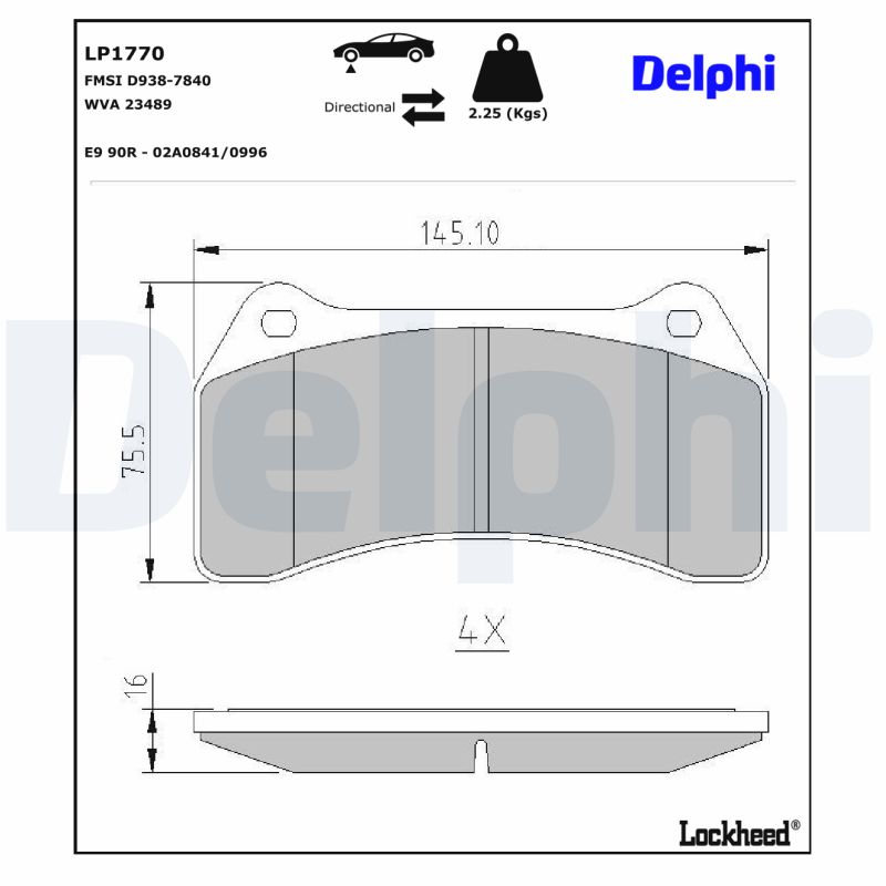 Remblokset Delphi Diesel LP1770