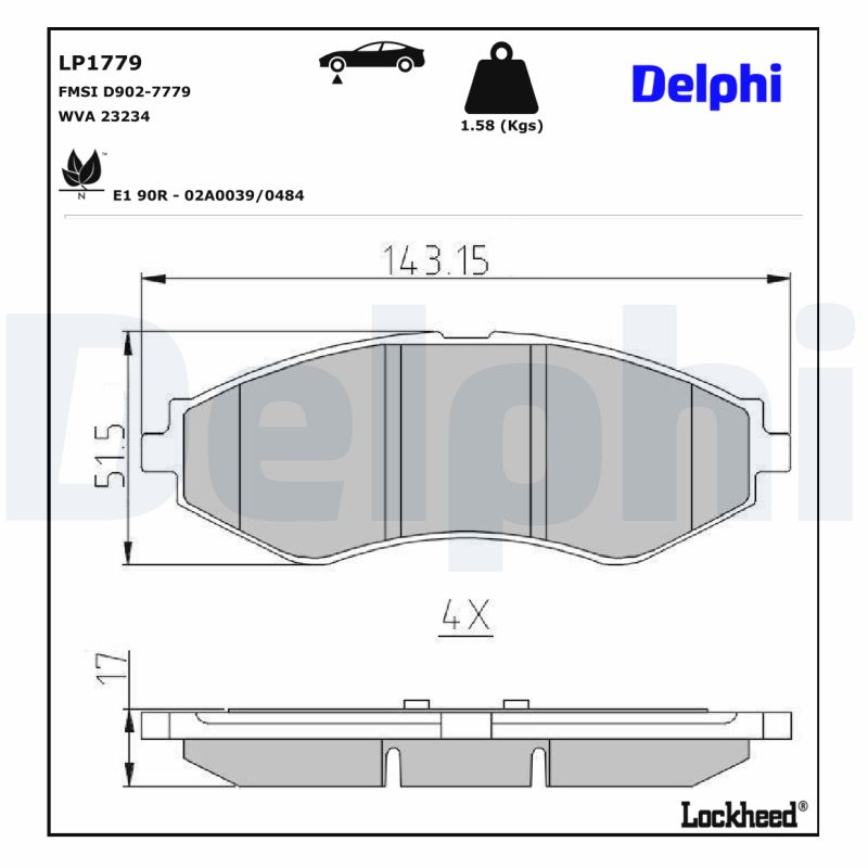 Remblokset Delphi Diesel LP1779