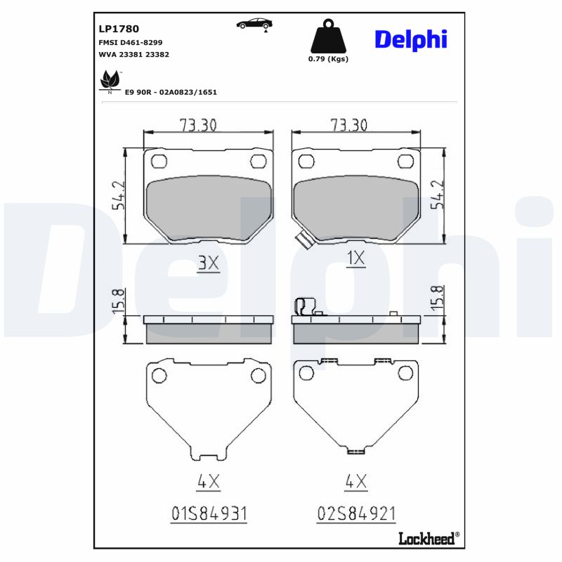 Remblokset Delphi Diesel LP1780