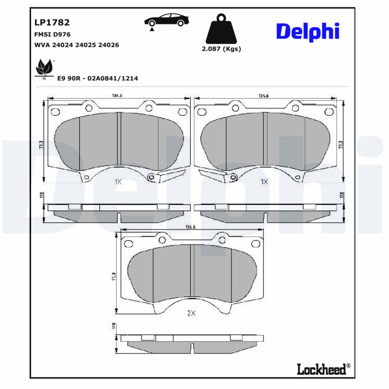 Remblokset Delphi Diesel LP1782