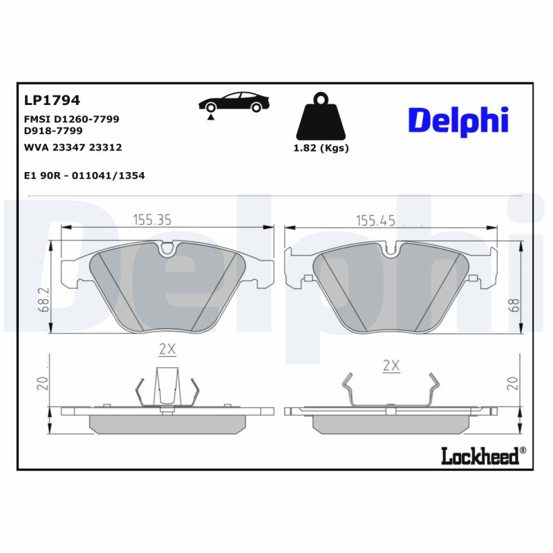 Remblokset Delphi Diesel LP1794