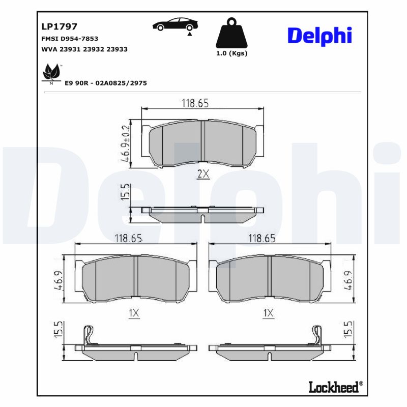 Remblokset Delphi Diesel LP1797