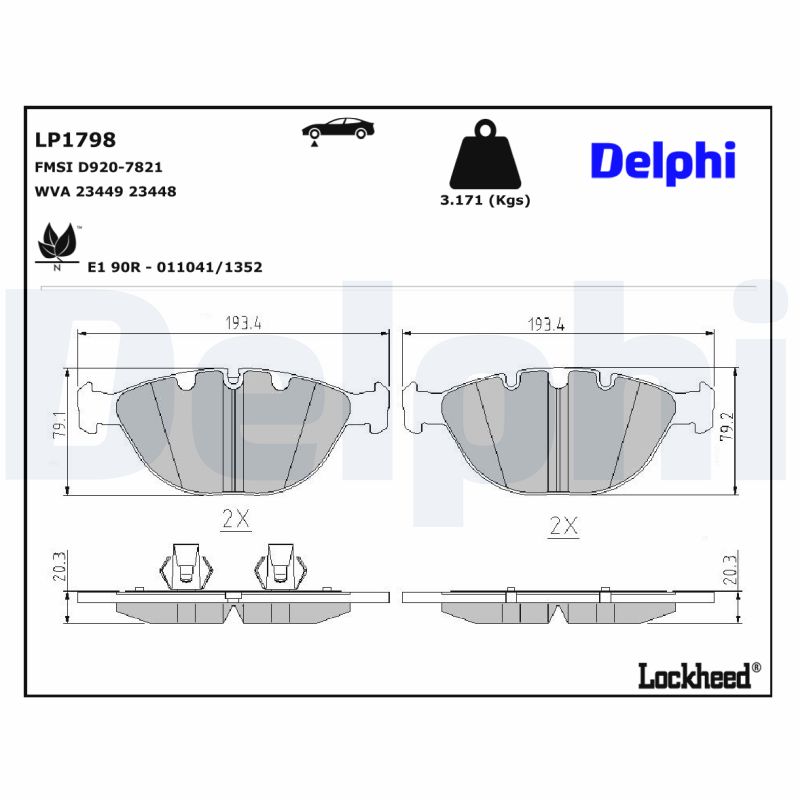 Remblokset Delphi Diesel LP1798