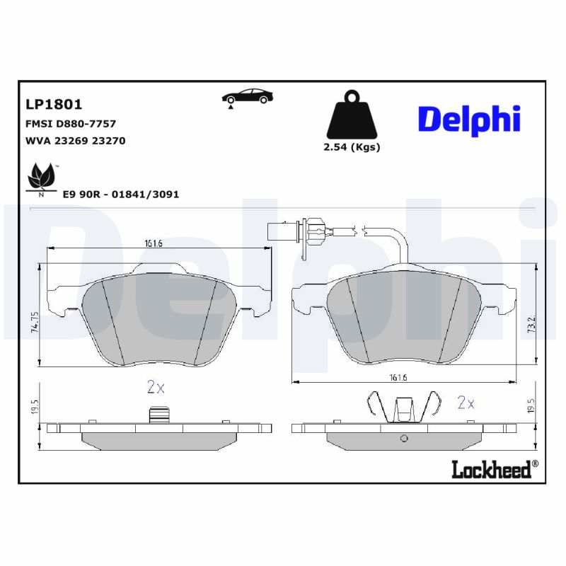 Remblokset Delphi Diesel LP1801