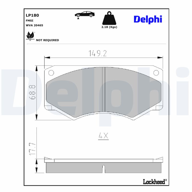 Remblokset Delphi Diesel LP180