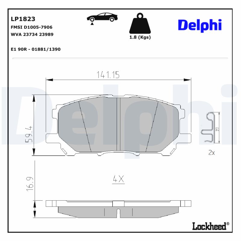 Remblokset Delphi Diesel LP1823
