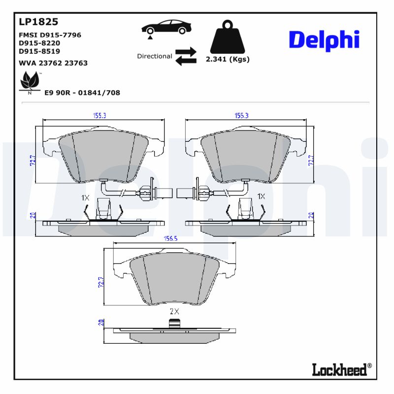 Remblokset Delphi Diesel LP1825