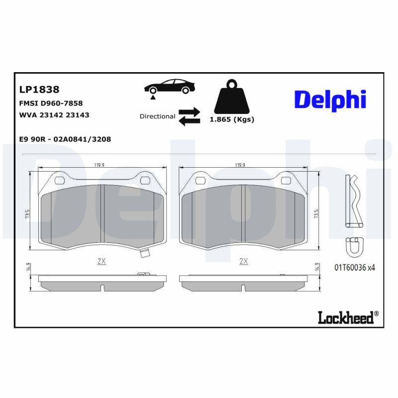 Remblokset Delphi Diesel LP1838