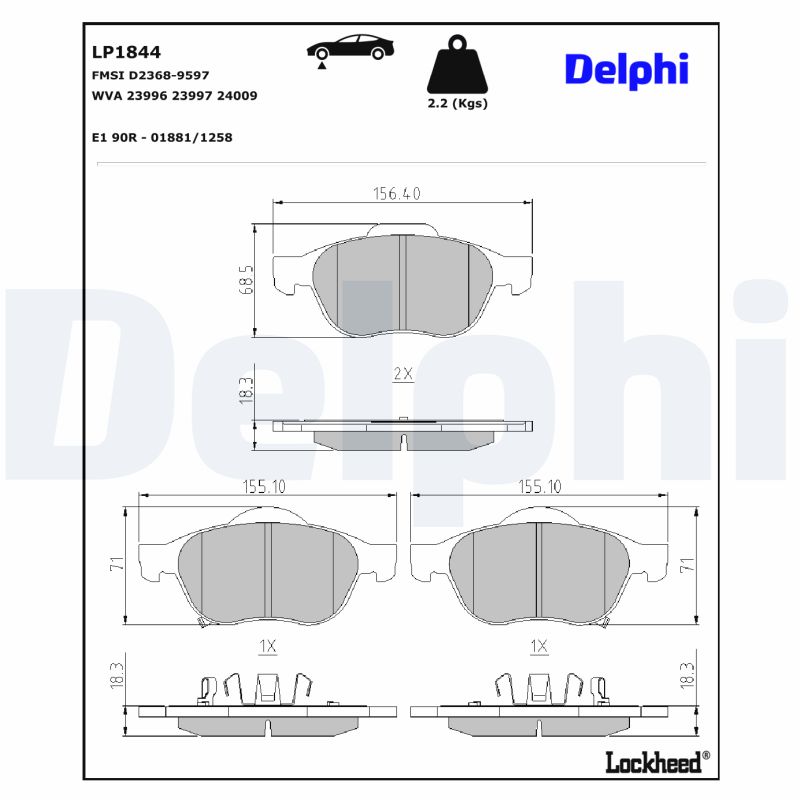 Remblokset Delphi Diesel LP1844