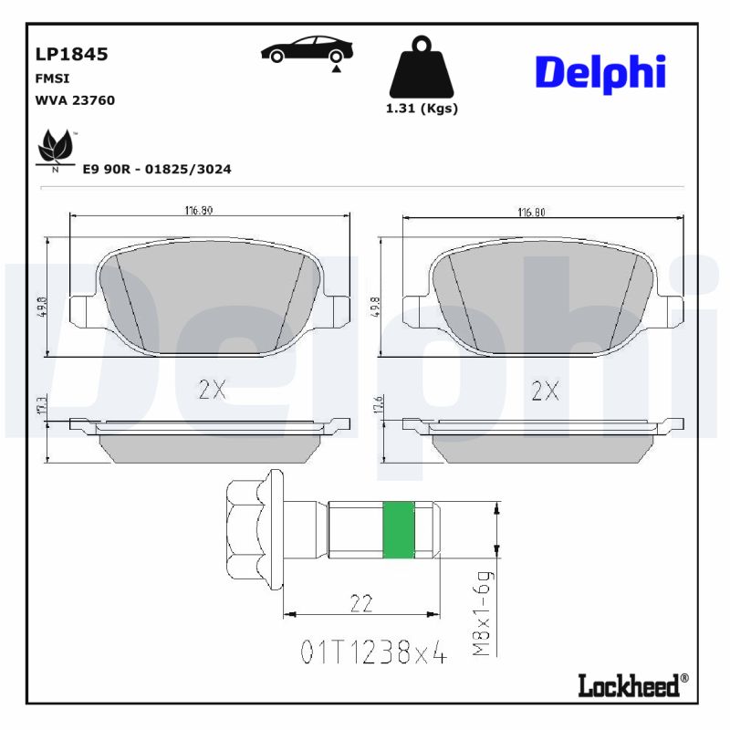 Remblokset Delphi Diesel LP1845