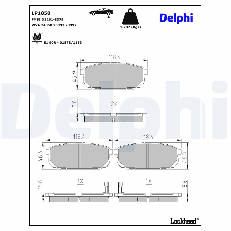 Remblokset Delphi Diesel LP1850