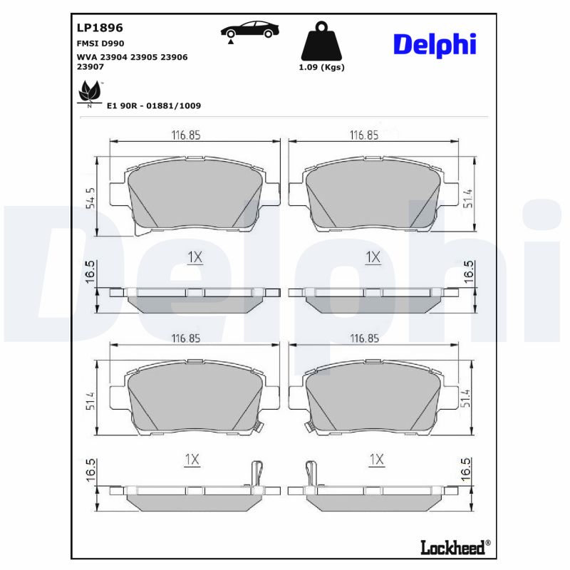 Remblokset Delphi Diesel LP1896