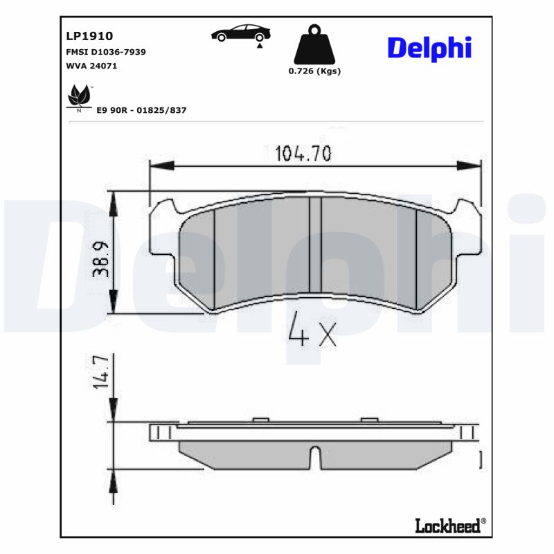 Remblokset Delphi Diesel LP1910
