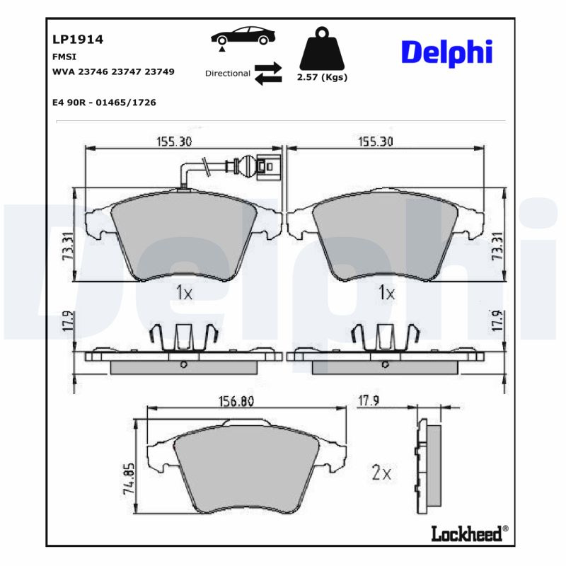 Remblokset Delphi Diesel LP1914
