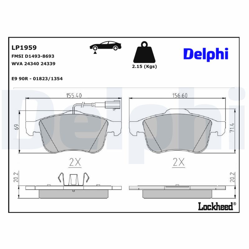 Remblokset Delphi Diesel LP1959