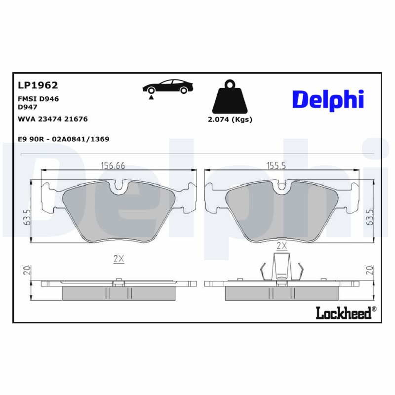 Remblokset Delphi Diesel LP1962