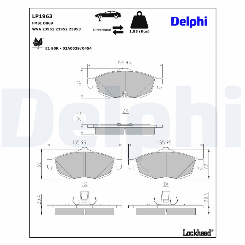 Remblokset Delphi Diesel LP1963