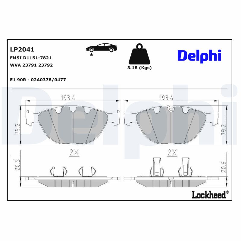 Remblokset Delphi Diesel LP2041