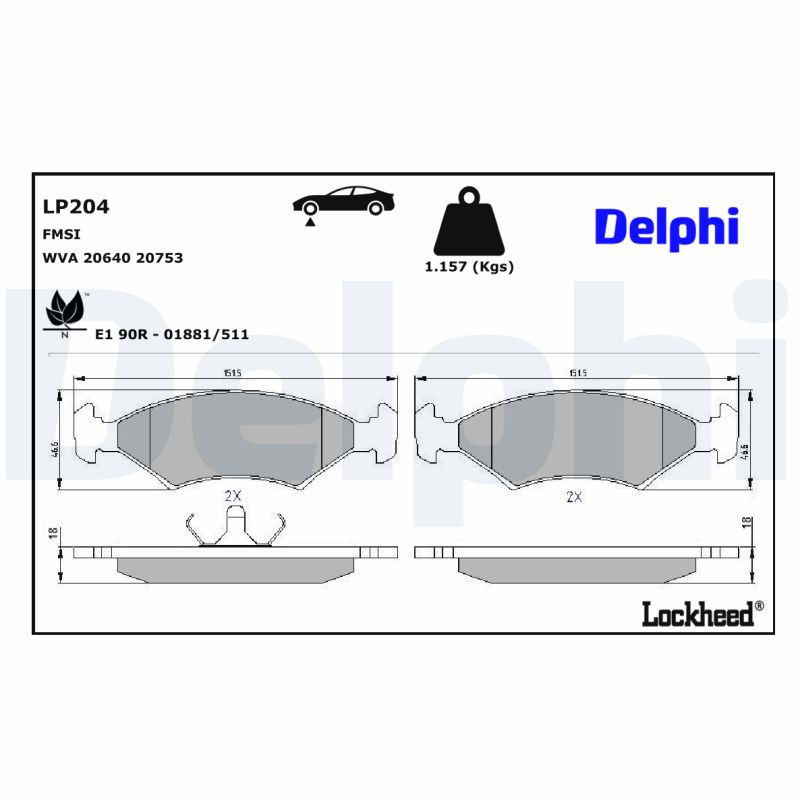 Remblokset Delphi Diesel LP204
