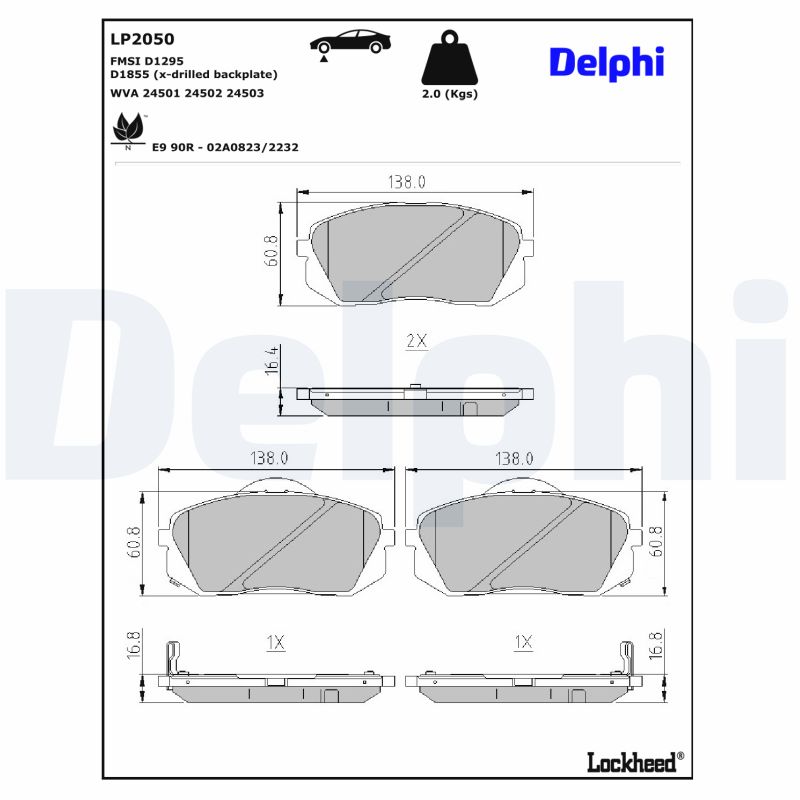 Remblokset Delphi Diesel LP2050
