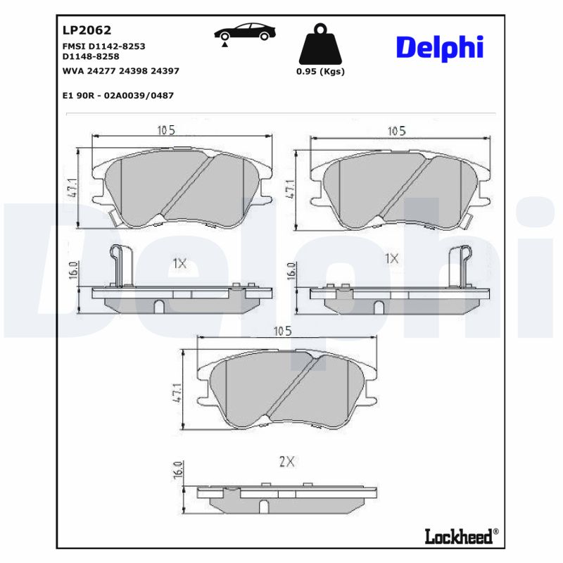 Remblokset Delphi Diesel LP2062
