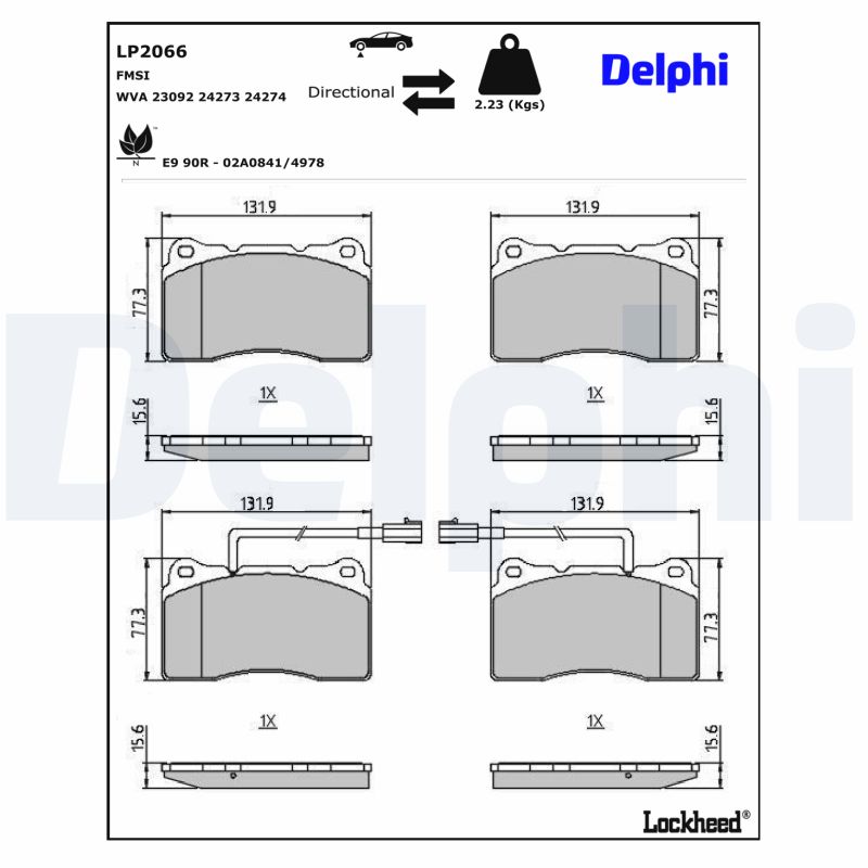 Remblokset Delphi Diesel LP2066