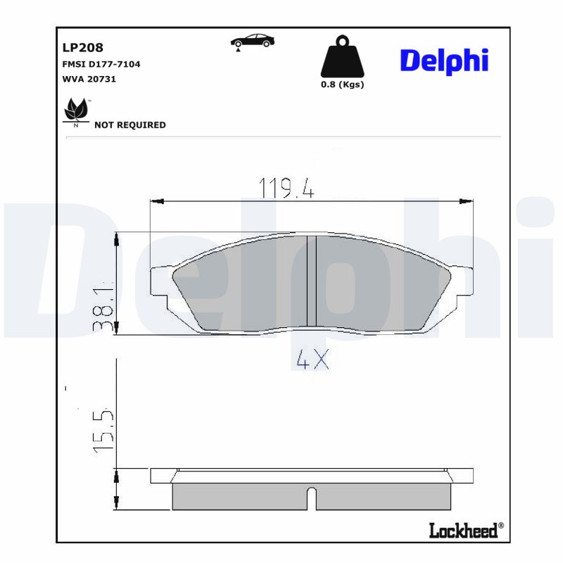 Remblokset Delphi Diesel LP208