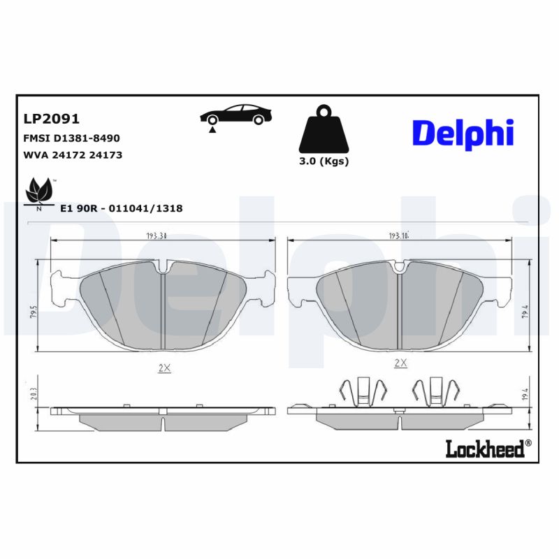 Remblokset Delphi Diesel LP2091