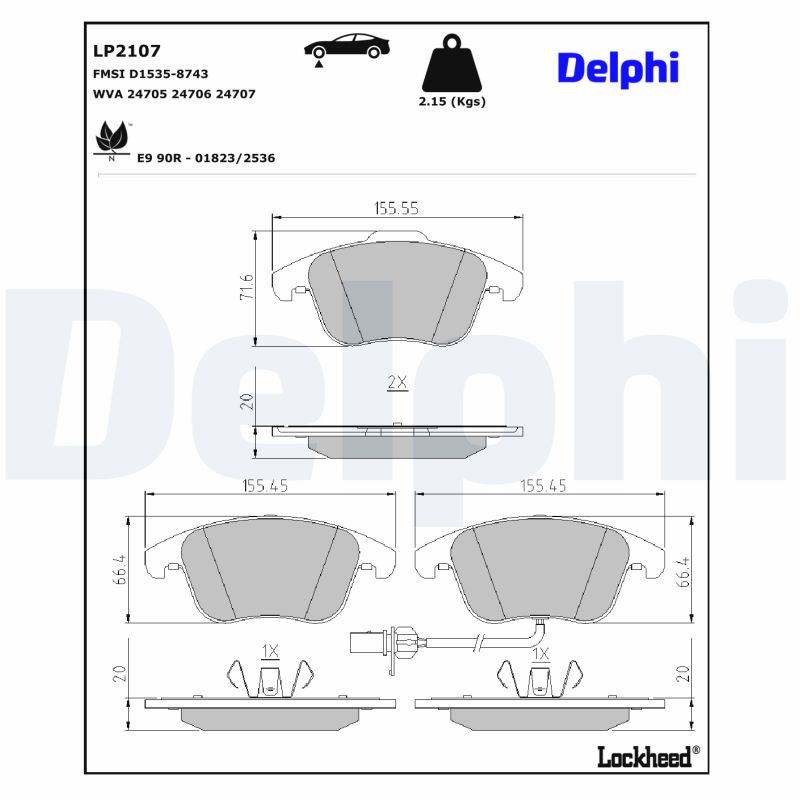 Remblokset Delphi Diesel LP2107