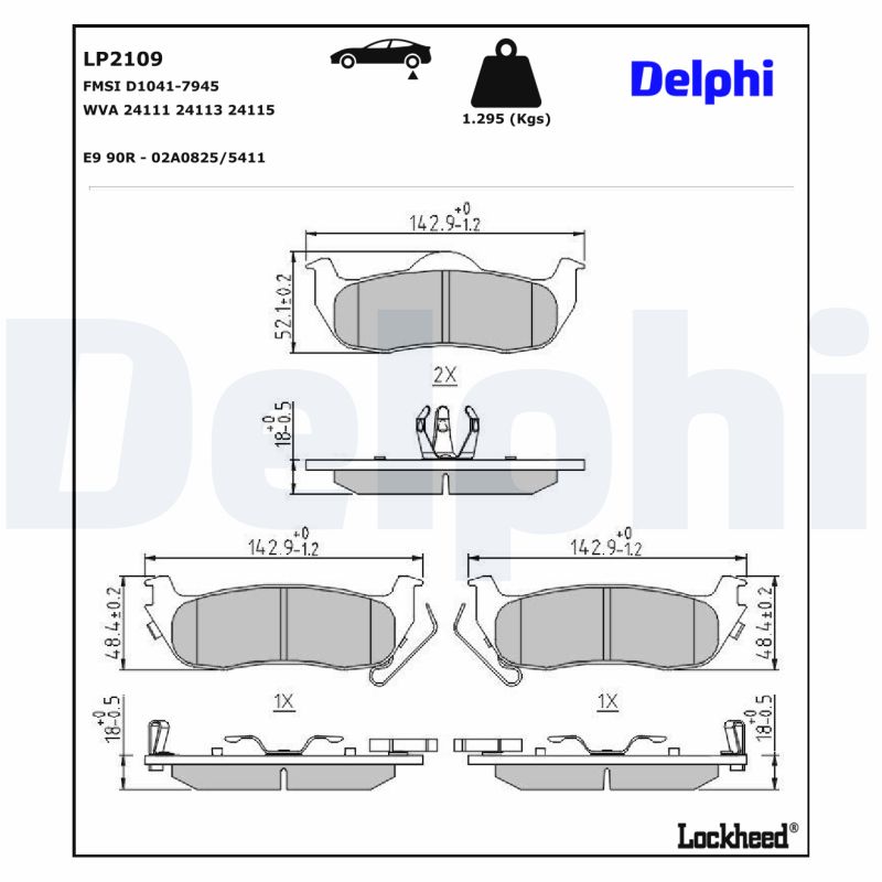 Remblokset Delphi Diesel LP2109