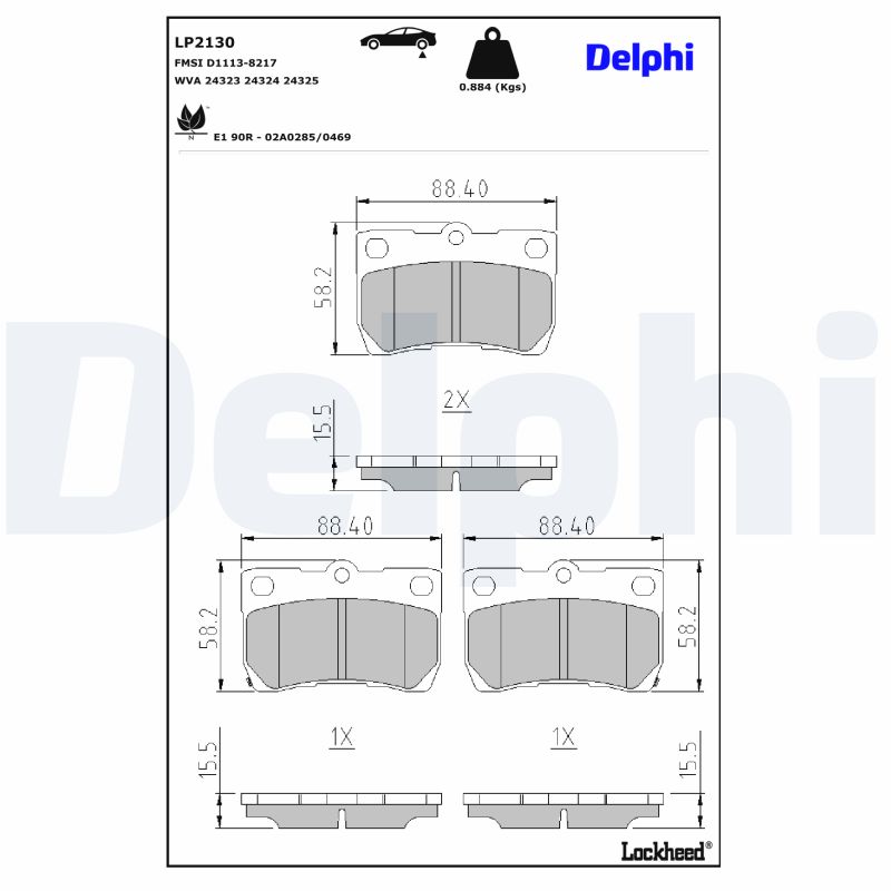 Remblokset Delphi Diesel LP2130