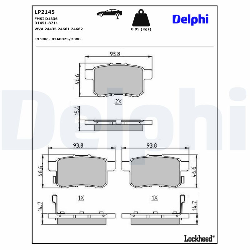 Remblokset Delphi Diesel LP2145
