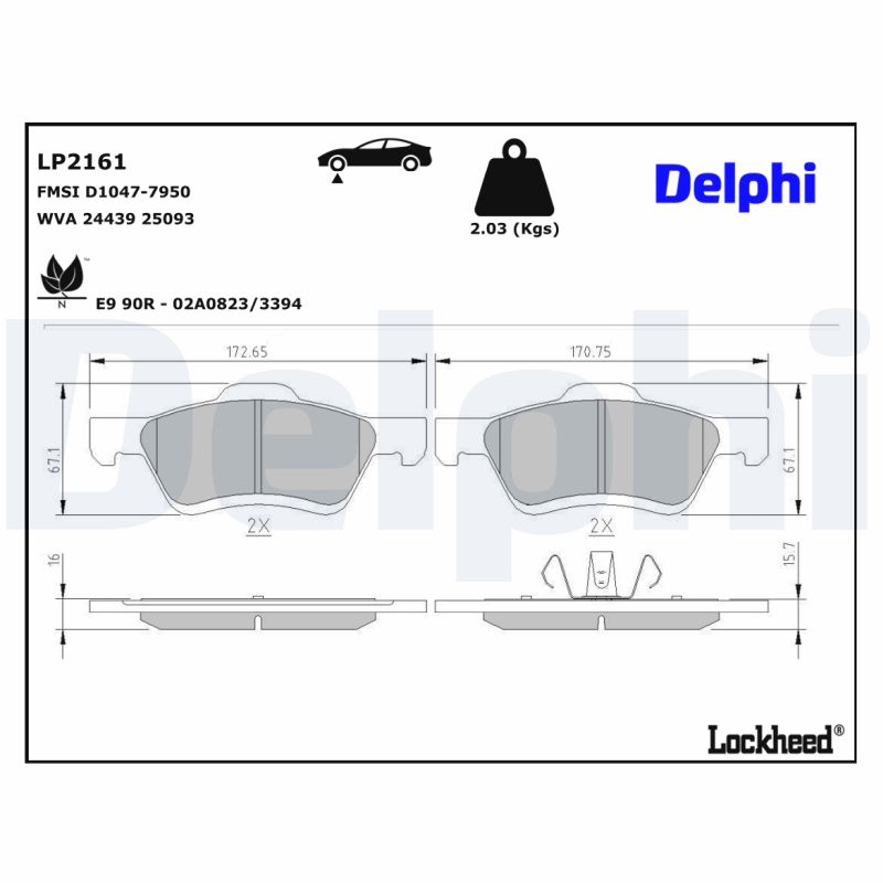 Remblokset Delphi Diesel LP2161