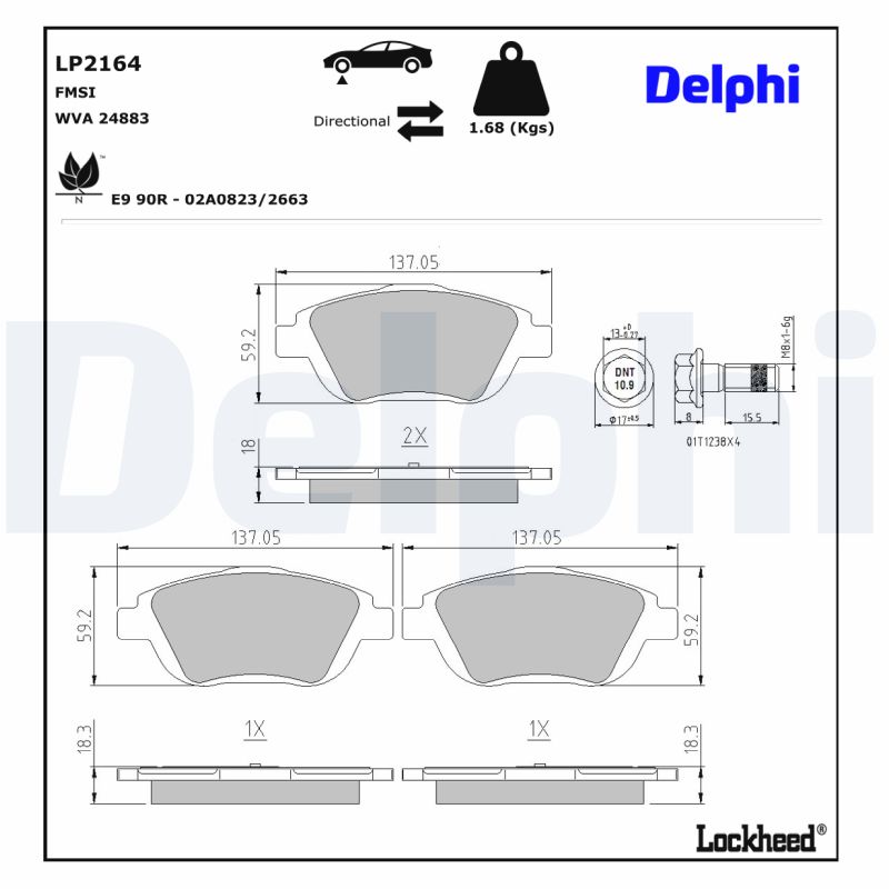 Remblokset Delphi Diesel LP2164