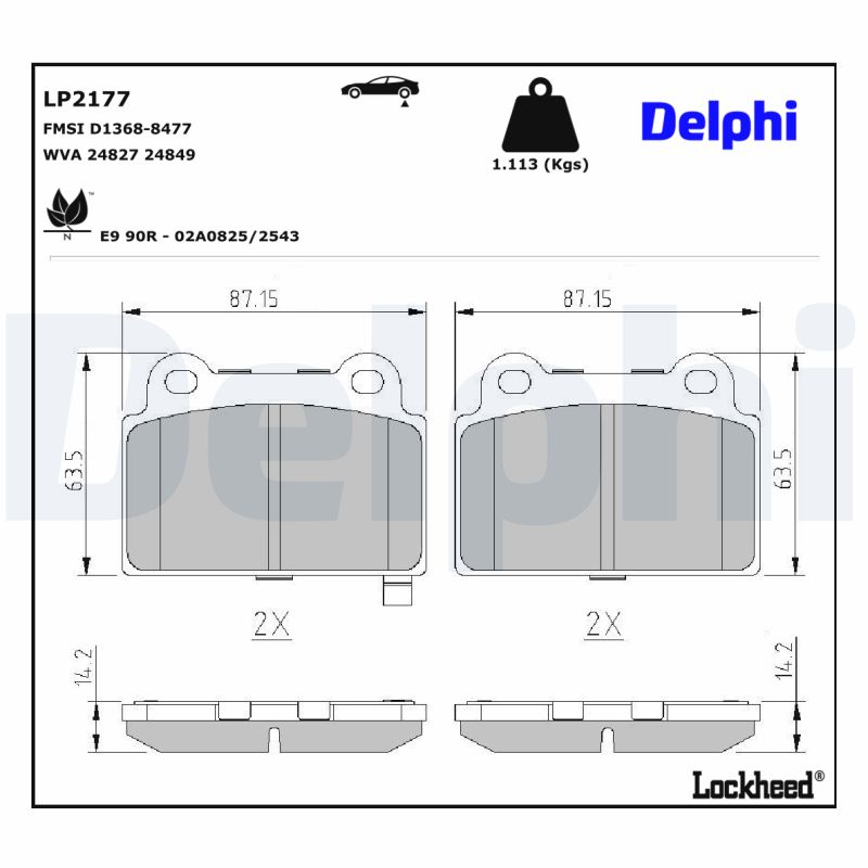 Remblokset Delphi Diesel LP2177