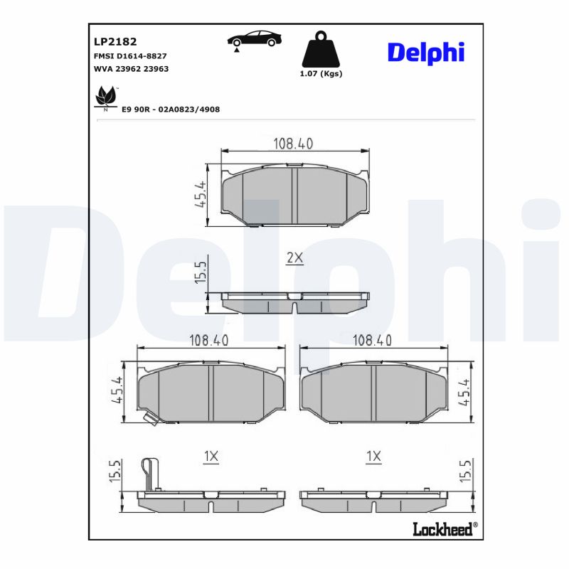 Remblokset Delphi Diesel LP2182