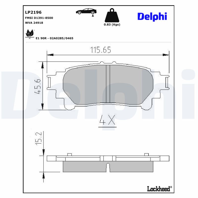 Remblokset Delphi Diesel LP2196