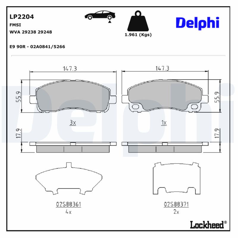 Remblokset Delphi Diesel LP2204