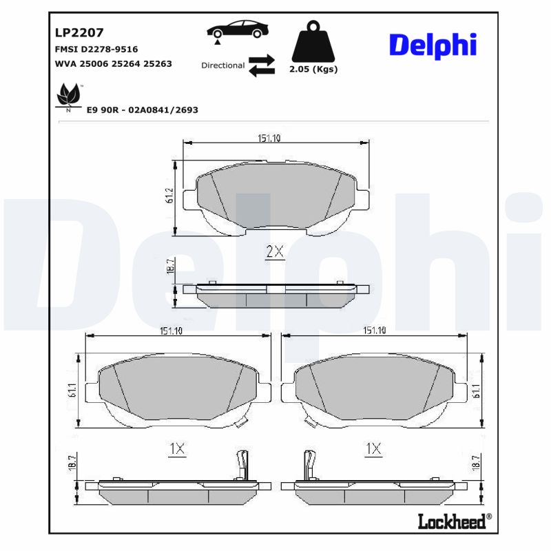 Remblokset Delphi Diesel LP2207