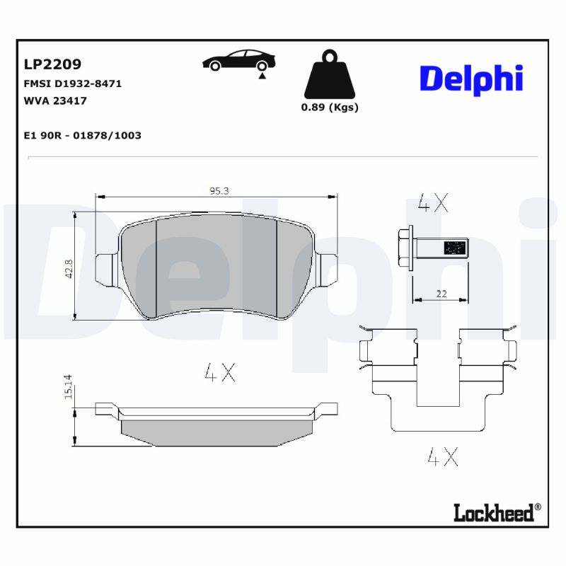 Remblokset Delphi Diesel LP2209