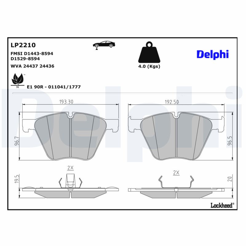 Remblokset Delphi Diesel LP2210