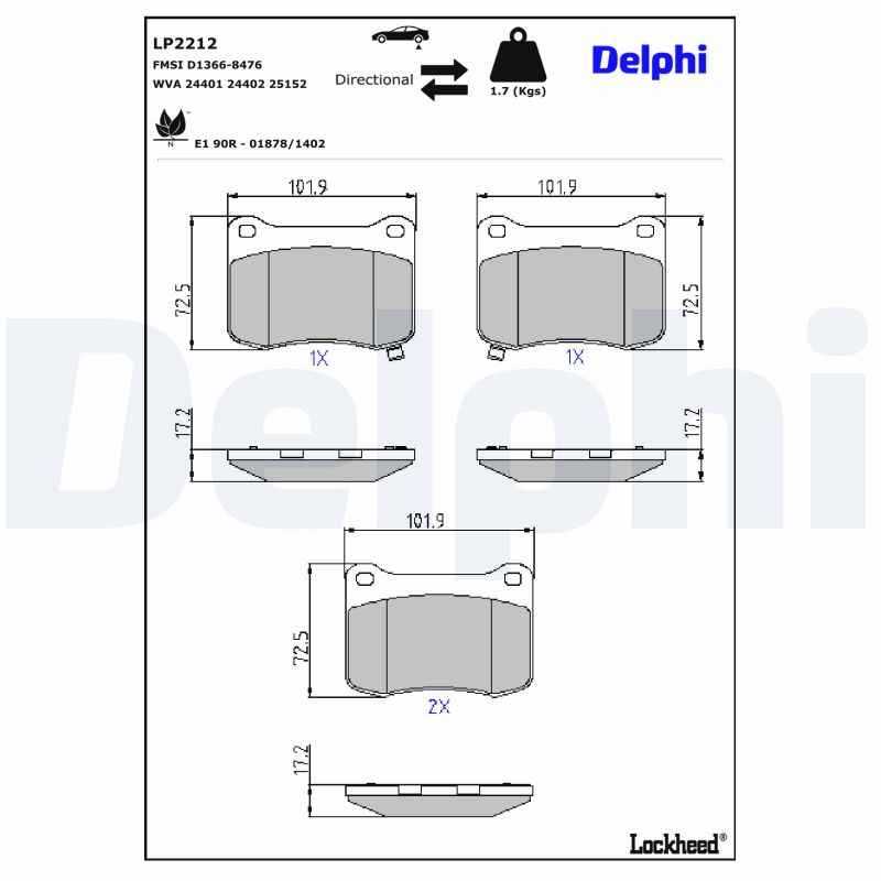 Remblokset Delphi Diesel LP2212