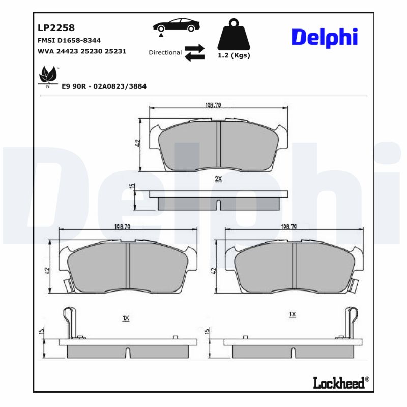 Remblokset Delphi Diesel LP2258