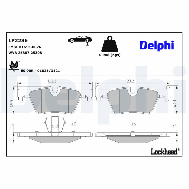 Remblokset Delphi Diesel LP2286