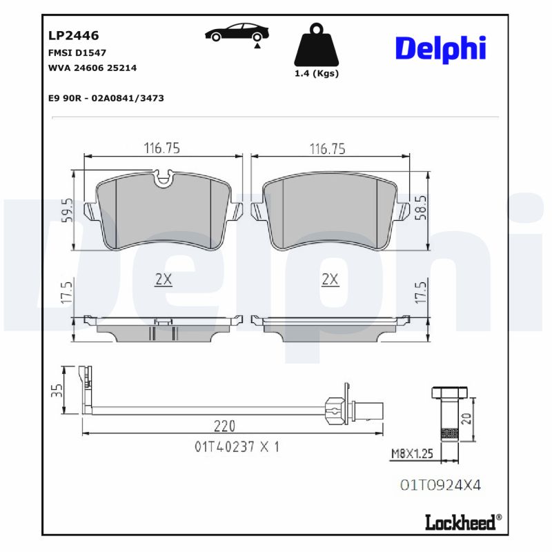Remblokset Delphi Diesel LP2446