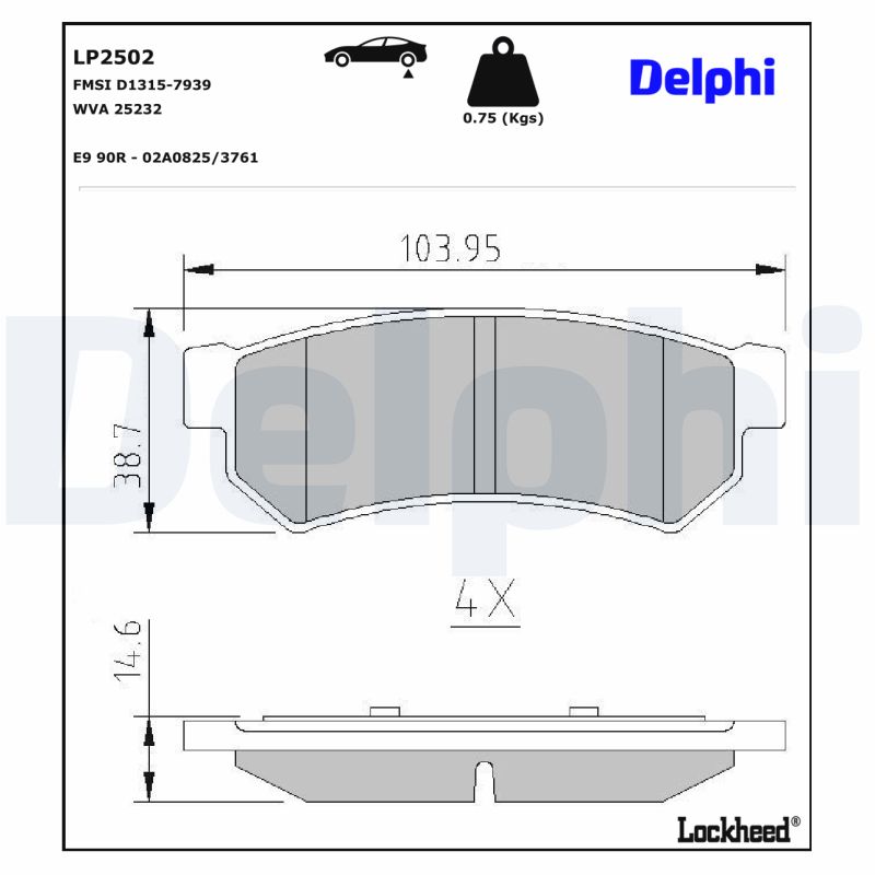 Remblokset Delphi Diesel LP2502